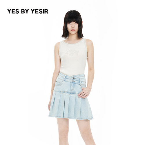 女白色YBY珠珠针织背心