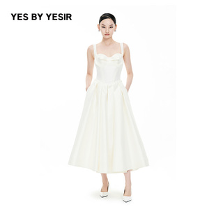 迪丽热巴同款 YESIR叶谦原创设计师春解构蝴蝶结背带礼服 YES