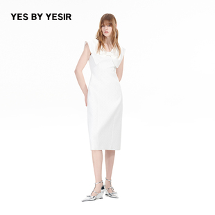 YESIR叶谦原创新款 解构蝴蝶领星钻轻礼服连衣裙 YES 陈妍希同款
