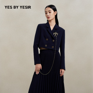 高级女短款 迪丽热巴同款 YESIR叶谦原创设计师春款 西服外套 YES