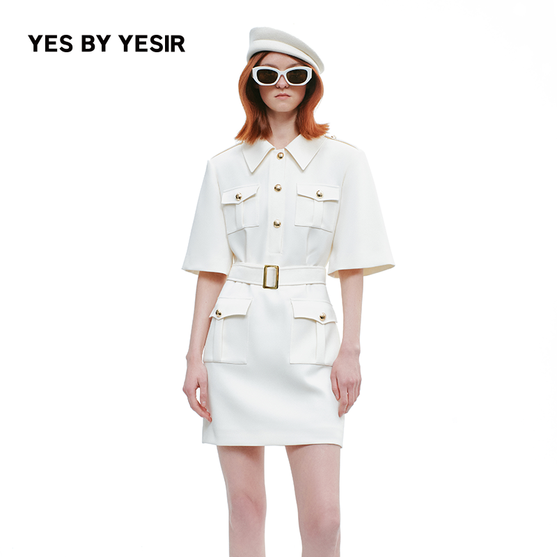 YESBYYESIR静奢军旅连衣裙