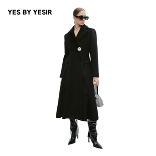 南法名媛收腰长毛呢大衣 YESIR叶谦原创设计师25年冬新款 YES
