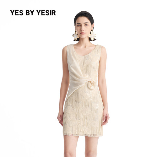 YESBYYESIR秋冬珠片连衣裙