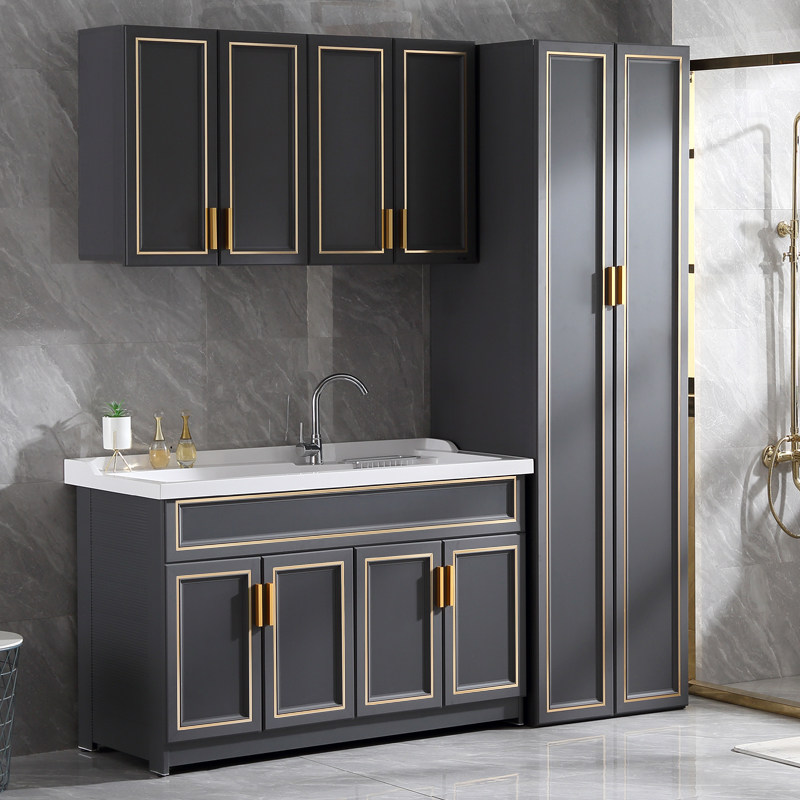 洗衣柜组合阳台定制一体带搓衣板台盆脸盆洗手盆单柜小户型浴室柜