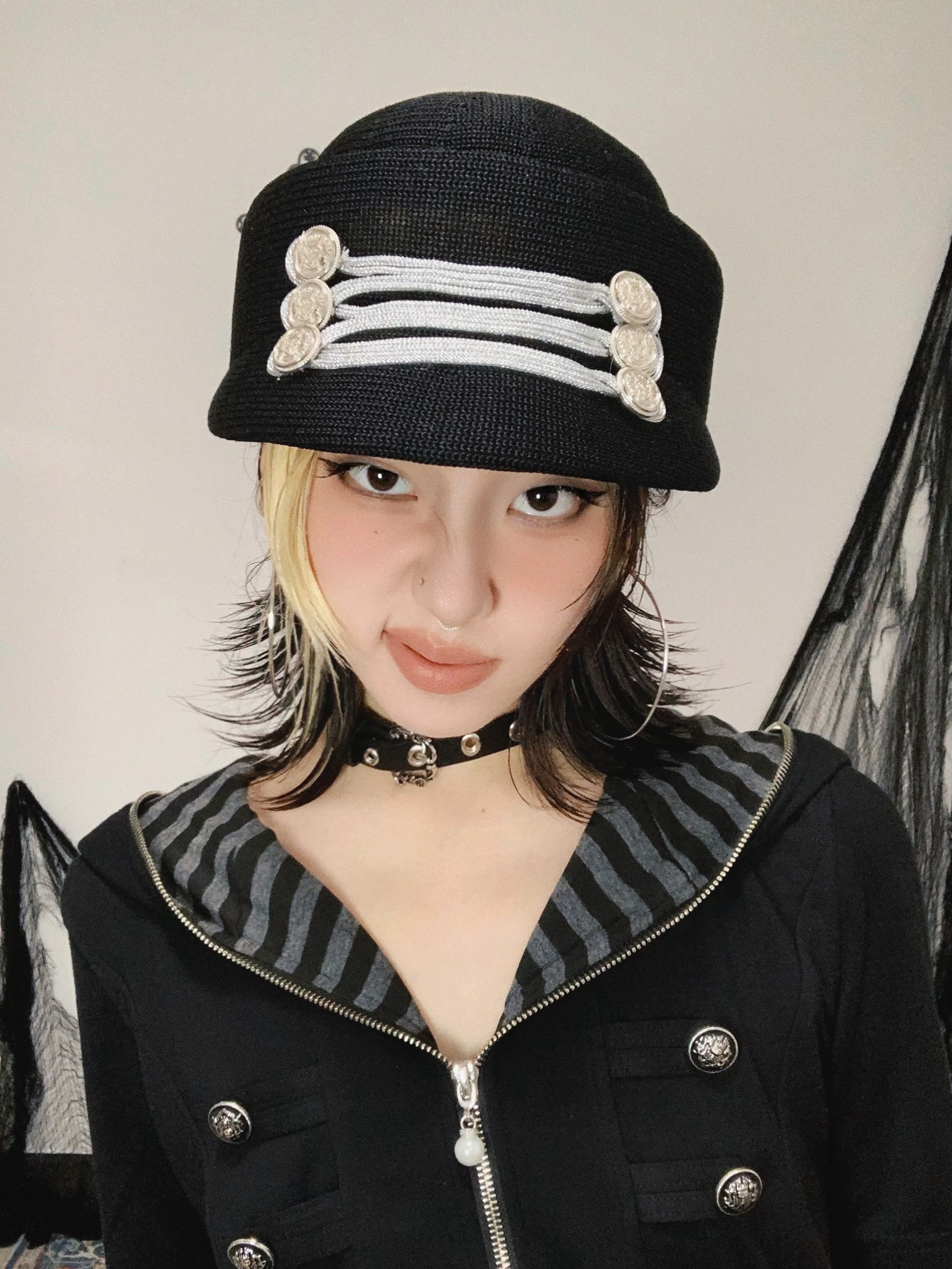 原创设计骑士元素拿破仑风双排扣帽子