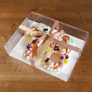 全透明数字蛋糕盒6/8/10/12寸甜品西点烘焙长方形包装盒包邮