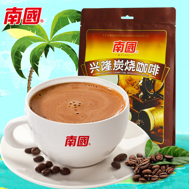 南国兴隆炭烧咖啡海南特产速溶咖啡粉袋装饮品冲饮 320g共20小袋_虎窝淘