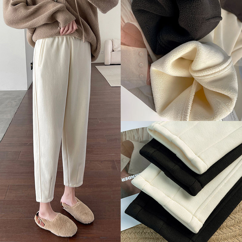 加绒加厚奶奶裤女秋冬季休闲裤子大码胖mm高腰显瘦毛呢哈伦萝卜裤,女装/女士精品,休闲裤,淘宝优惠券,粉丝福利购,淘宝优惠卷