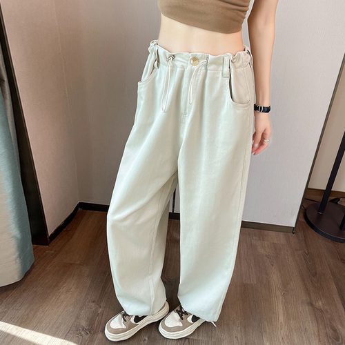 美式降落伞工装裤女高腰垂感阔腿