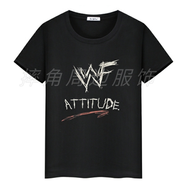 WWE Attitude摔角T恤恶劣态度时代Come Get Some摔跤印花短袖男潮