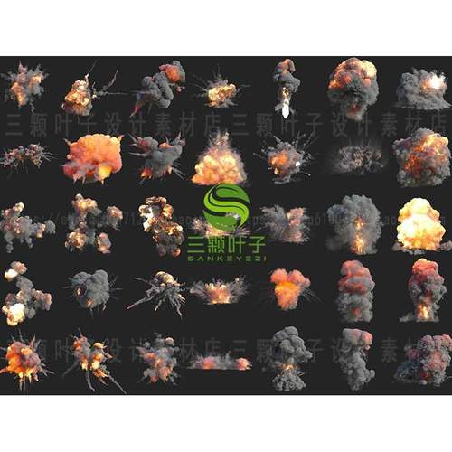 blender390款VDB云朵烟雾火花火焰烟花爆炸特效数字云 资产库3566
