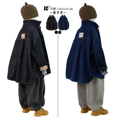 啦芙莱加厚牛仔衣外套一体绒衬衫