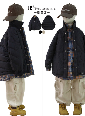 啦芙莱羽绒服2025冬季新款儿童90白鸭绒外套男女宝轻暖衬衫款3706