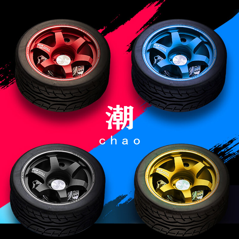 男生礼品车载香薰 金属轮毂潮牌汽车装饰 创意出风口轮胎香水摆件