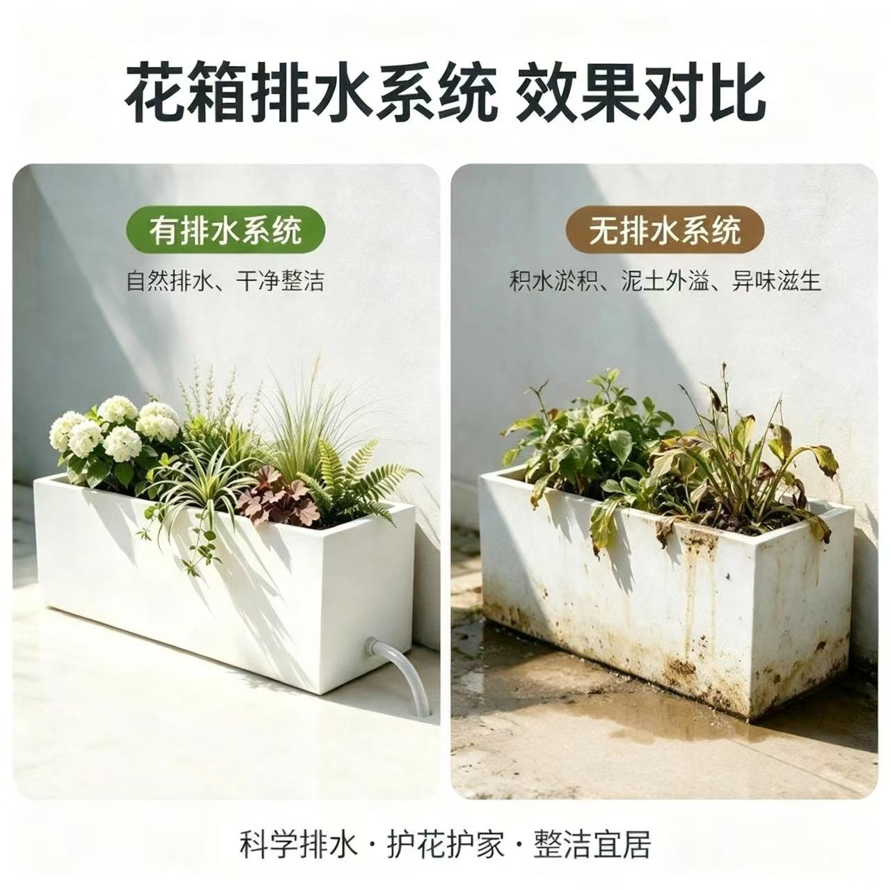 带排水系统庭院阳台露台铁艺花箱图片