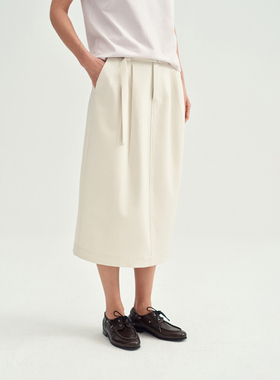 【天丝羊毛】莱赛尔羊毛混纺垂坠感花苞西装裙