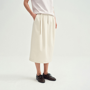 【天丝羊毛】莱赛尔羊毛混纺垂坠感花苞西装裙