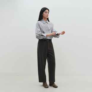 SETTE SEVEN【 立裁廓形】斜纹呢料秋季廓形镰刀裤