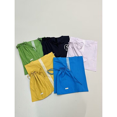 SETTE SEVEN·日常出彩 彩色蕾丝拼接束口帆布包包