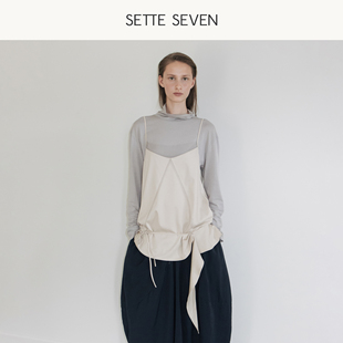 SETTE SEVEN法式吊带背心女2026早秋新款绑带设计感内搭外穿上衣