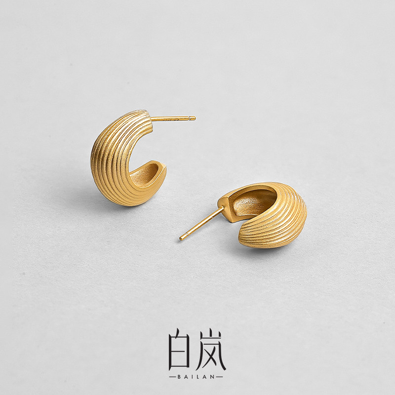 白岚腰果耳钉女秋冬耳饰原创气质轻奢小众设计感925银耳环ED3543