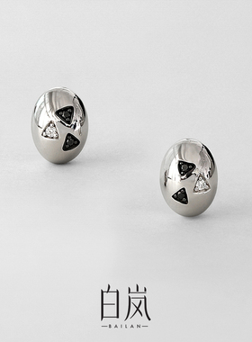 白岚钻石豆耳钉黑白钻石耳饰耳环女精致高级小众轻奢设计ED4561