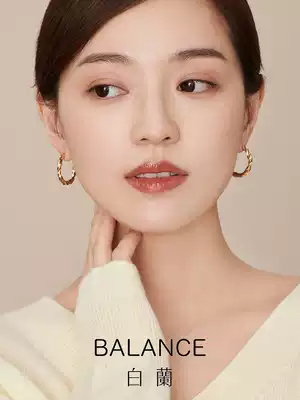 Bai Lan jewelry plain ring earrings female 2021 New Tide sterling silver earring ear jewelry advanced feel ring ring ear needle