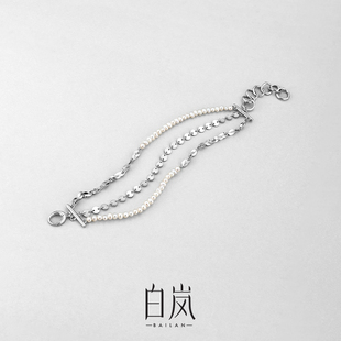 白岚流珠手链925银淡水珍珠配饰女新款 小众轻奢设计首饰SL3494