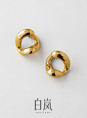 白岚和合耳钉女925银轻奢小众设计感新款爆款耳扣耳饰耳环ED4167