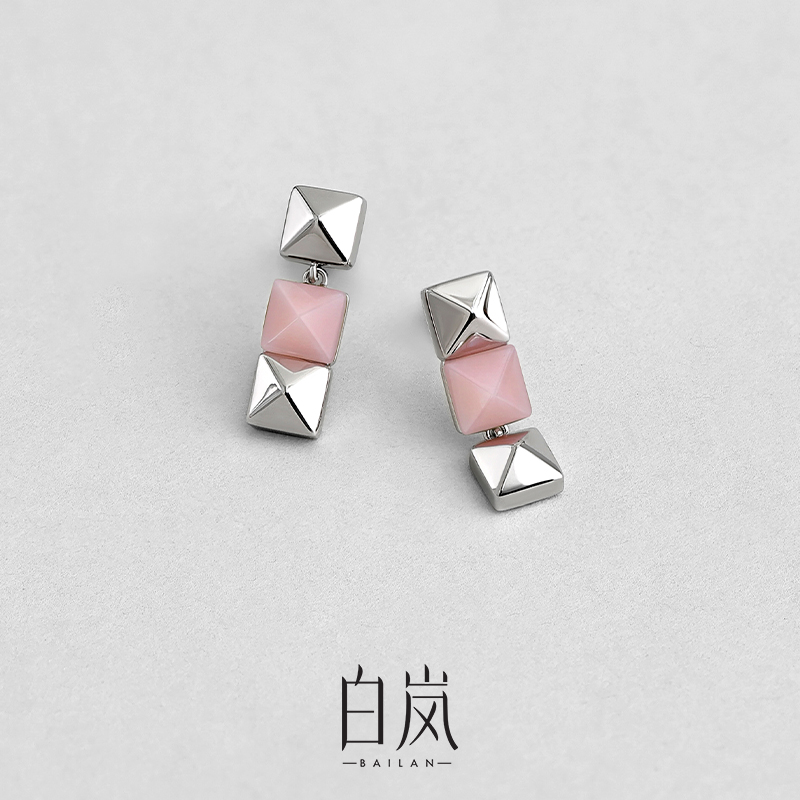 白岚由我耳钉女粉欧泊