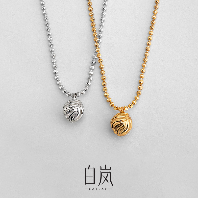 白岚涟漪项链925银毛衣链秋冬配饰女气质吊坠精致饰品首饰XL5180