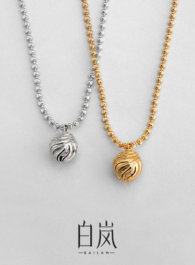 白岚涟漪项链925银毛衣链秋冬配饰女气质吊坠精致饰品首饰XL5180