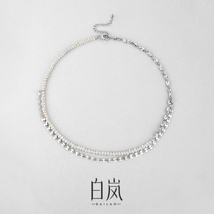 白岚流珠项链女珍珠锁骨链多层小众轻奢新款设计颈链配饰XL4809