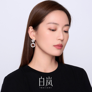 7月上新 白岚观澜耳坠黄花梨木耳环耳饰女复古轻奢首饰ED4644