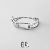 白岚流光链环镯链女925银小众轻奢设计感2023年新款 SZ3049