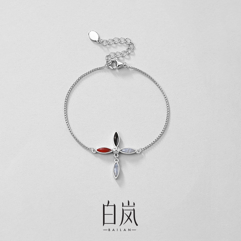 白岚厝色花砖手链玛瑙新款首饰女小众设计轻奢气质精致饰品SL3959