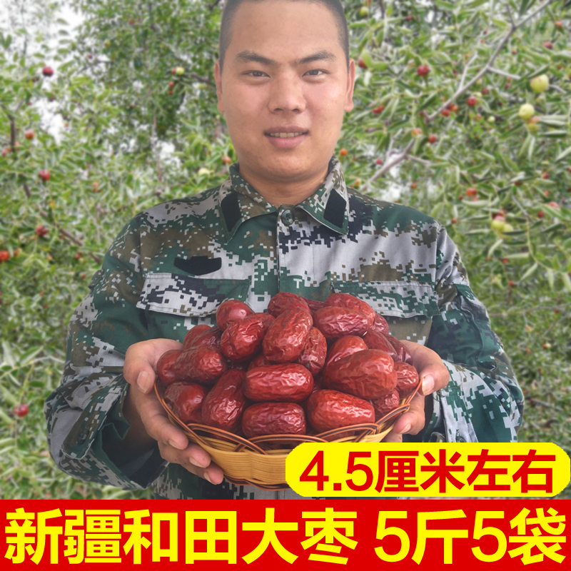 新疆一级红枣包邮新疆特产和田大枣非特级免洗骏枣大枣子干果5斤