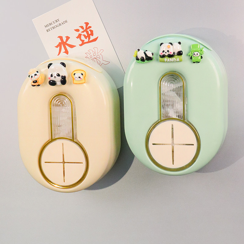 保鲜膜收纳盒可爱熊猫装饰