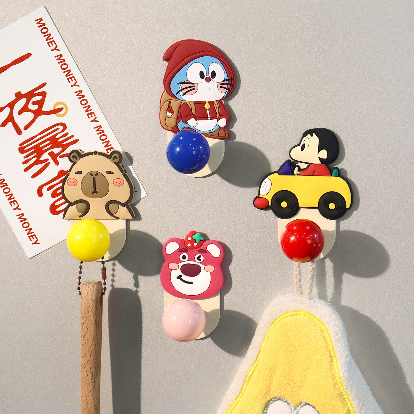 可爱卡通磁铁磁贴收纳磁吸挂钩冰箱贴强力入户门吸铁石挂物钩装饰,家居饰品,冰箱贴,淘宝优惠券,粉丝福利购,淘宝优惠卷