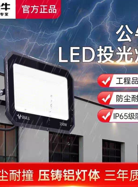 公牛led户外防水投光灯超亮照明灯探照灯庭院工厂室外厂房室外灯