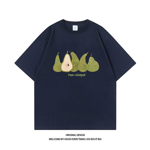 CHRY STUDIO韩系街头雪梨水果印花短袖夏季宽松百搭休闲情侣同款T