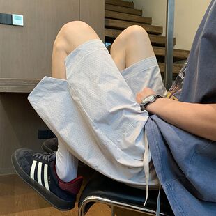 宽松运动凉感短裤 CHRY 潮牌男士 冰丝网眼透气休闲短裤 STUDIO夏季