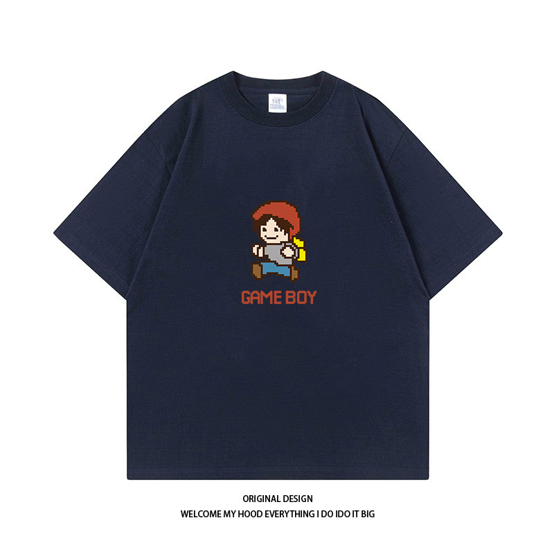 CHRY STUDIO潮牌美式趣味卡通人印花短袖T情侣款宽松百搭圆领上衣