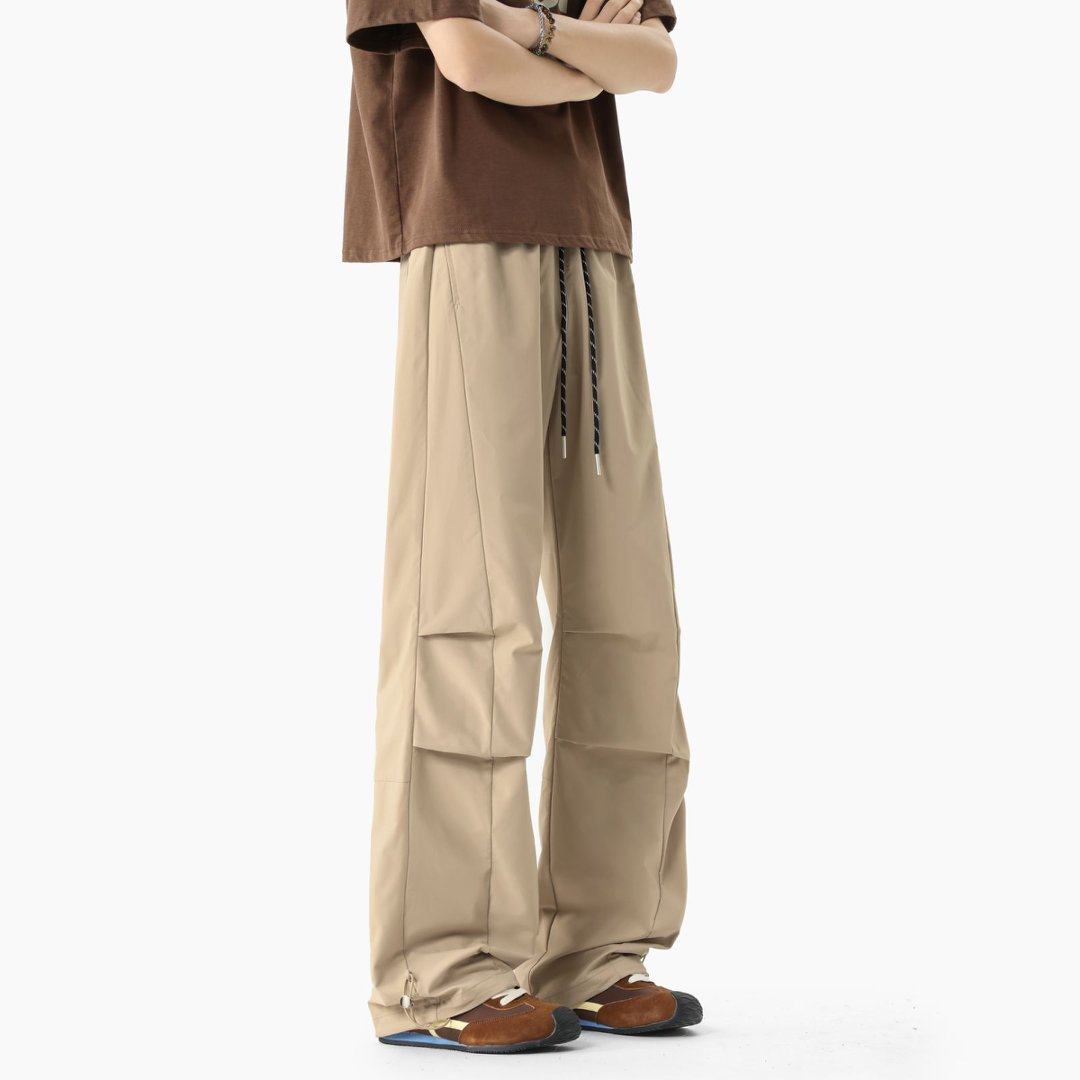 CHRY STUDIO美式褶皱工装休闲裤春秋季宽松休闲裤脚抽绳百搭长裤,男装,卫裤,淘宝优惠券,粉丝福利购,淘宝优惠卷