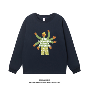 T恤宽松百搭情侣上衣 设计感艺术插画印花长袖 CHRY STUDIO国潮美式