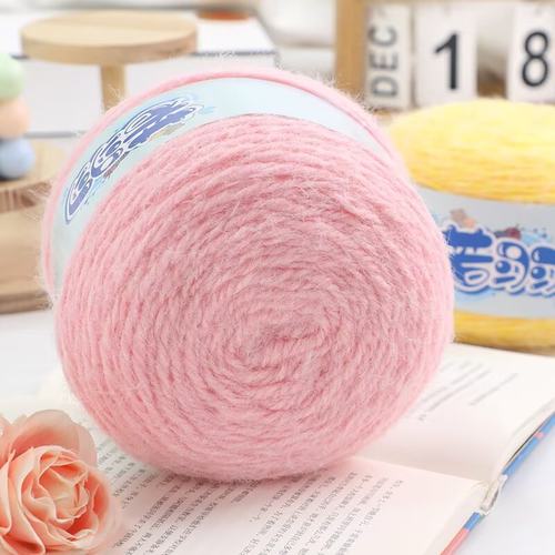 若羽流云长绒毛线手工编织钩针钩织帽子围巾衣服手编材料包用线