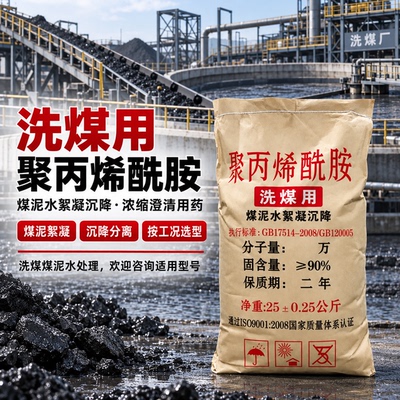 洗煤专用聚丙烯酰胺阴离子pam絮凝剂煤泥水沉降浓缩池澄清药剂