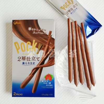 双层口感】日本格力高glico百力滋Pocky冬季限定香浓可可味饼干棒