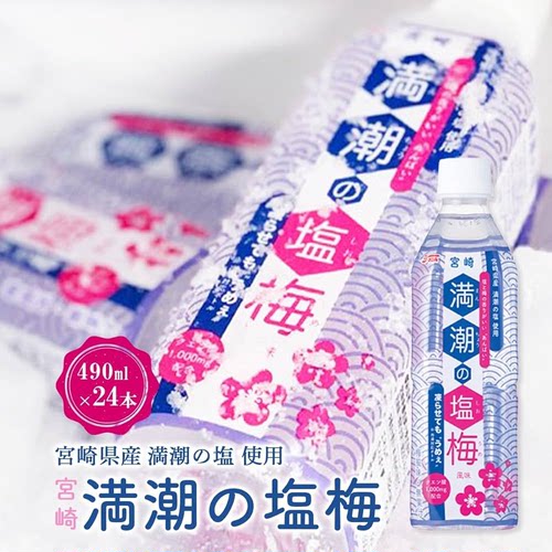 日本进口夏季限定宫崎县农协满潮之盐梅风味饮料490ml