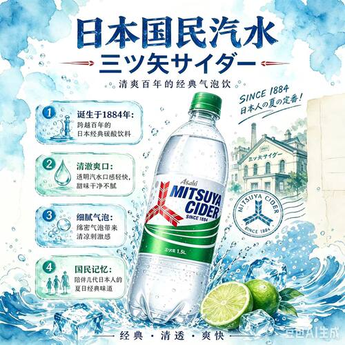 日本进口三矢朝日Asahi饮料原味碳酸饮料气泡水1500ml